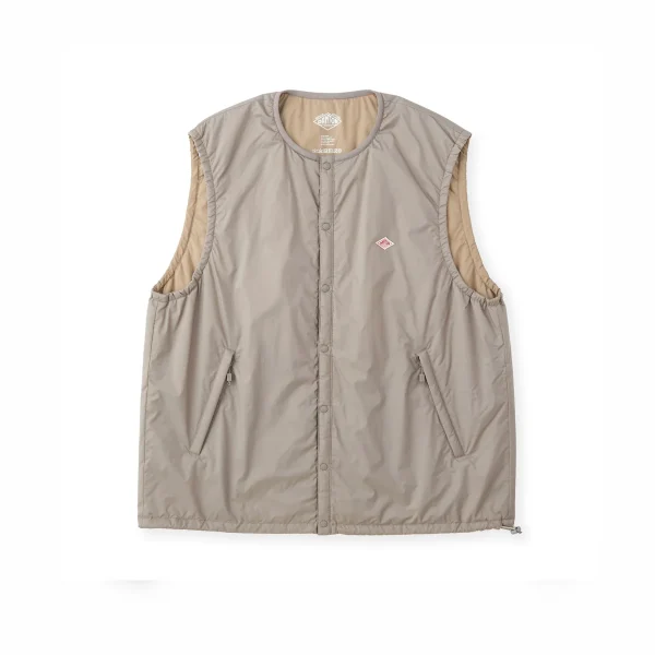 Danton Men's Taupe Insulated Collarless Vest Jacket