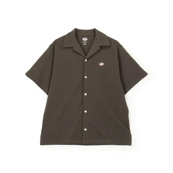 Danton Store-Exclusive Men's Brown Piqué Open-Collar Shirt