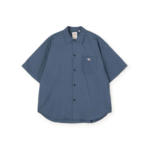 Danton Men's Blue Seersucker Short Sleeve Work Shirt