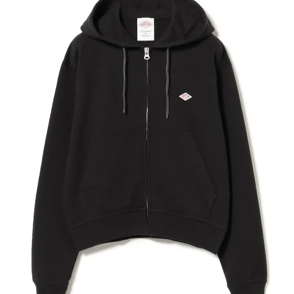 Danton Men's Terry Cotton Full-Zip Black Hoodie